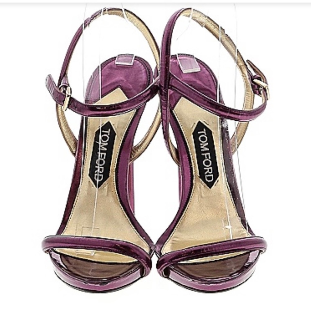 Tom ford metallic purple leather strap sandal size 40